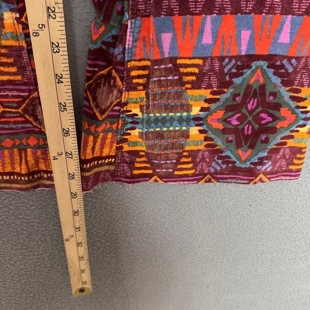 Free People Printed Pull On Corduroy Flare Pants 24 (26x29) Festival Boho Bell
